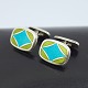 Naja Salto for Georg Jensen; Cufflinks of sterling silver with enamel