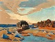 Sinding, Knud (1875 - 1946) Danmark: Landskab med åløb.