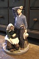 Stor porcelænsfigur fra Royal Copenhagen af Høstfolk. H: ...
