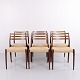 Osted Antik & Design præsenterer: Sæt Af 6 Spisebordsstole - Model 78 - Palisander & Beige Alcantara - N.O. ...