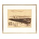 Aabenraa Antikvitetshandel præsenterer: Jens Søndergaard, 1895-1957, tuschtegning af mennesker ved vand med ...