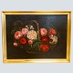 Antik Damgaard-Lauritsen præsenterer: I. L. Jensens skole; Oliemaleri med blomster i kurv, år 1863