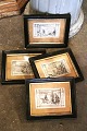 K&Co. præsenterer: 4 svenske 1800 tals gravure af De 4 årstider i 1800 tals sortmalet træ rammer med glas...