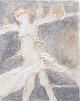 L'Art præsenterer: Nis Schmidt, "Morgen", mixed media på papir, listet dansk billedkunstner.