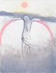 L'Art præsenterer: Nis Schmidt, "Fredag", mixed media på papir, listet dansk billedkunstner.