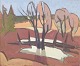 L'Art præsenterer: Svensk kunstner, olie på plade, 1960/70’erne.