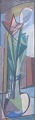 L'Art præsenterer: Skandinavisk kunstner, stilleben med blomst i vase, olie på plade, ca. 1960’erne.