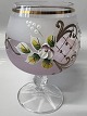 Rømerglas Cognac med blomstermotiv Pastel Rosa.Højde 12,0 cm.