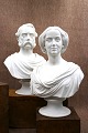 K&Co. præsenterer: Et par 1800 tals (1820-50) buster fra Royal Copenhagen i biscuit af kong Chr.d.IX & Dronning ...