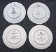 4 Plaques or mini plates from Royal Cph. & Aluminia, with motifs from Denmark.