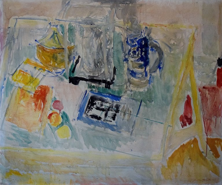 Georg Glud, still life, oil on panel.
