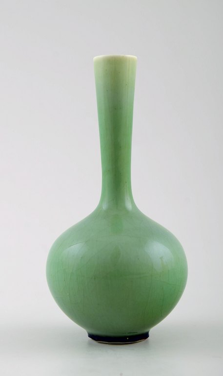 Friberg studiohand ceramic vase, unique.
Fantastic glaze in green shades.