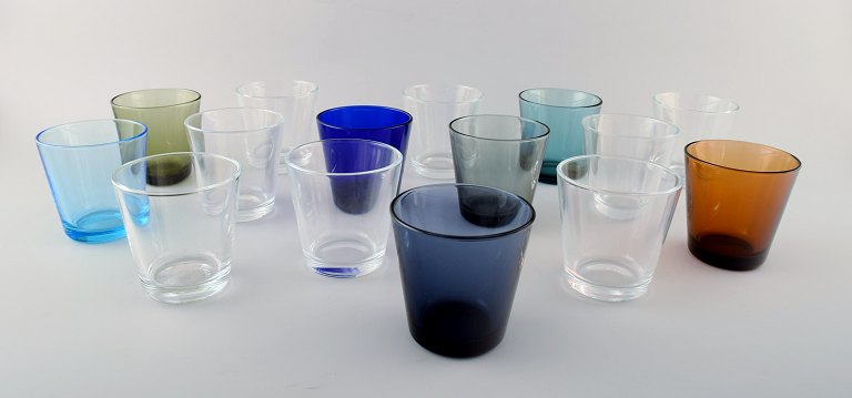 Kaj Franck (Finnish, 1911-1989) Nuutajärvi Glass Works, Finland, art glasses. 15 
drinking glasses of different colors.