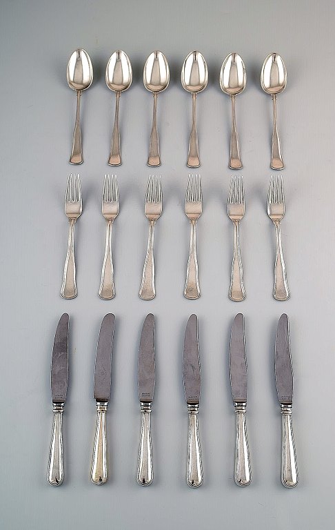 Cohr Old Danish silver cutlery for 6 p. A total of 18 p.