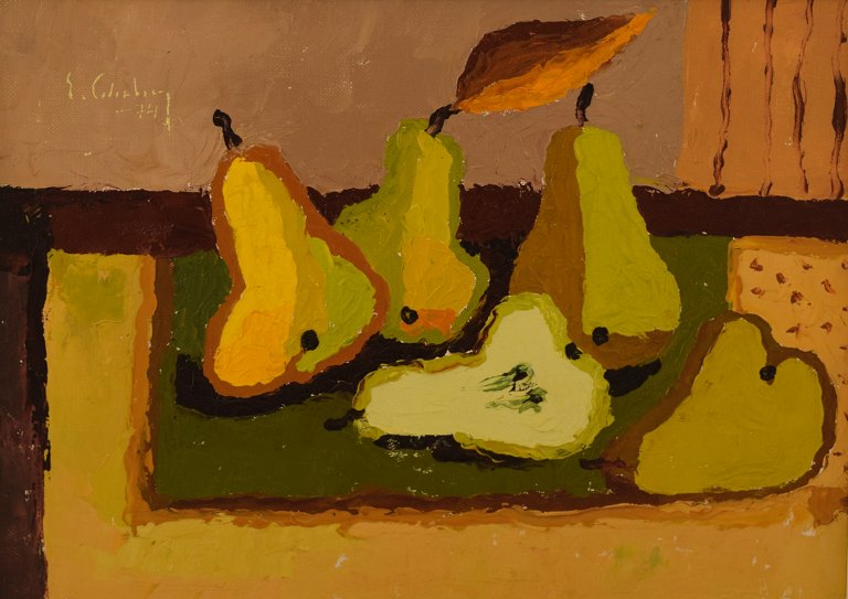 ERIC CEDERBERG, listed Swedish artist. Still life with pears.
Oil on canvas.