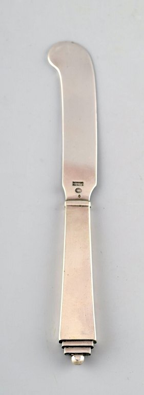 Georg Jensen sterling silver "Pyramid" butter knife in all sterling silver.
