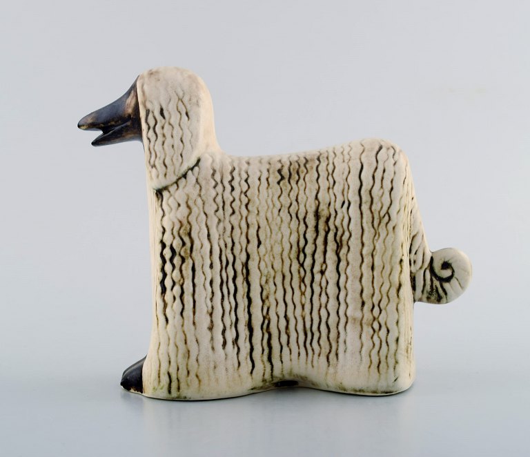 Lisa Larson keramikfigur af Afghanerhund/Afghaner mynde.
