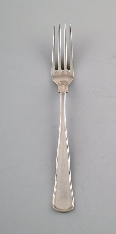 Cohr dobbeltriflet frokostgaffel, bestik af tretårnet sølv. 1950