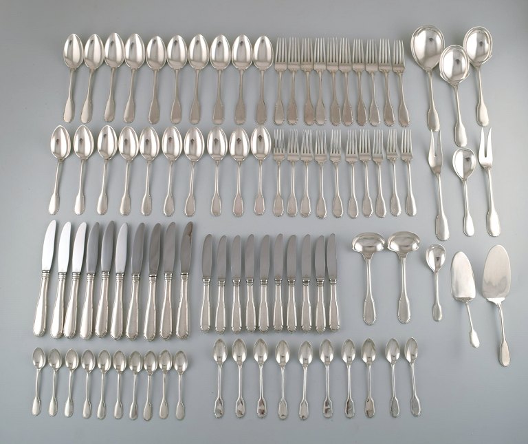 Fritz Heimbürger, Denmark. Large silver service for 10 people. Dated 1960