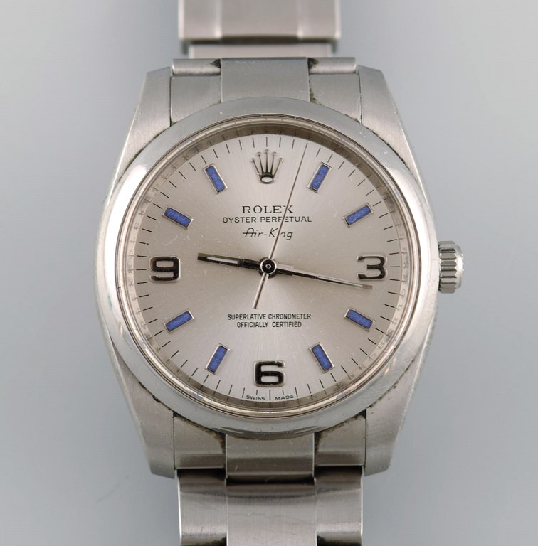 Rolex Air-King, steel. Original oyster bracelet. Folding clasp. Automatic. 
Sapphire glass. 2000