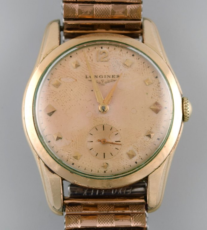 Longines vintage herrearmbåndsur. Sekundviser. 1940/50