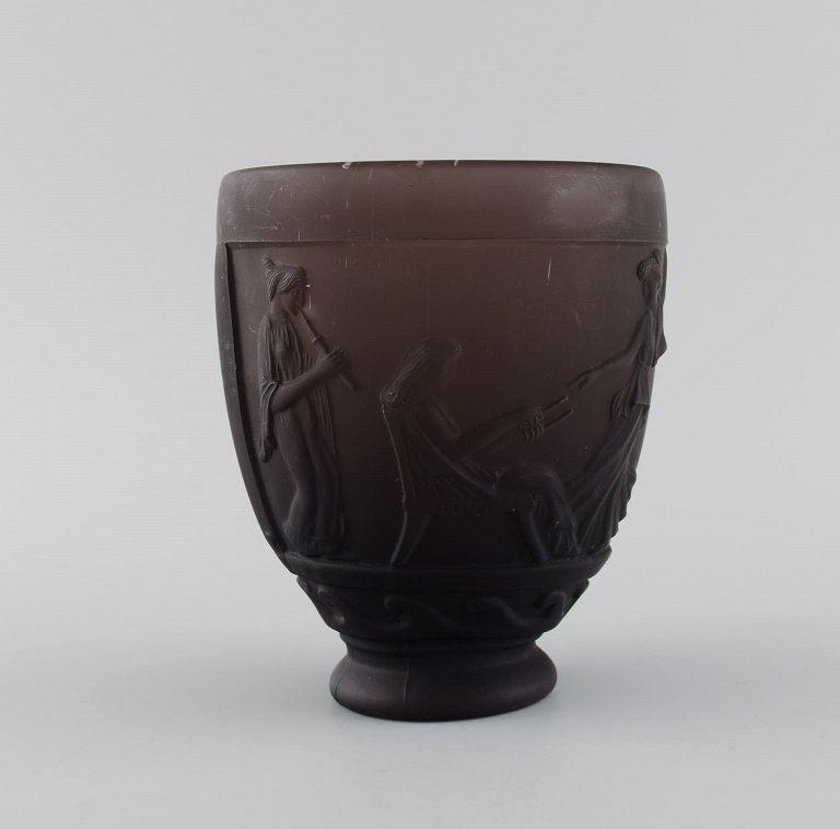 Georges De Feure (1868-1943), Frankrig. Art deco vase i lilla kunstglas. Pâte de 
verre teknik. 1920