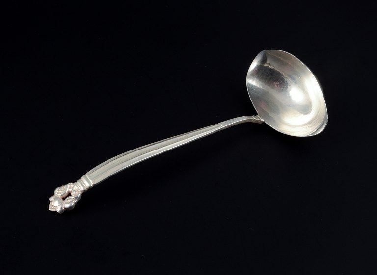 Georg Jensen, Acorn, sauce spoon in sterling silver.