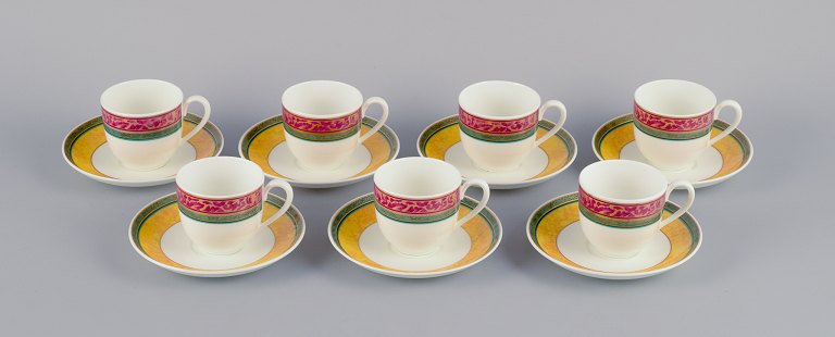 Paloma Picasso for Villeroy & Boch, Germany. A set of seven coffee cups with 
saucers from the "My Way" series.