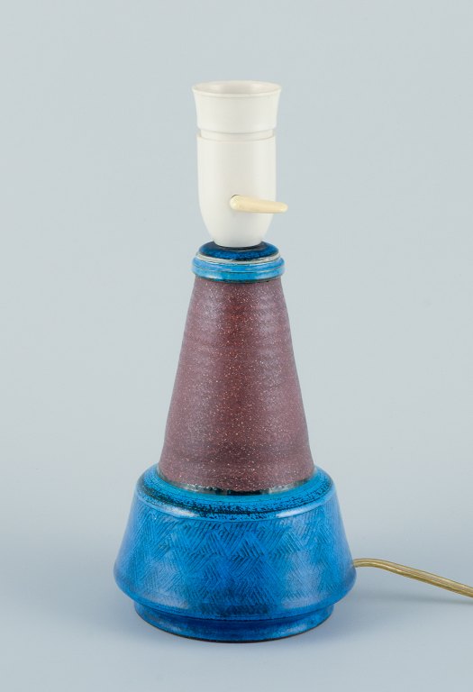 Nils Kähler for Kähler. Keramik bordlampe med glasur i turkis.