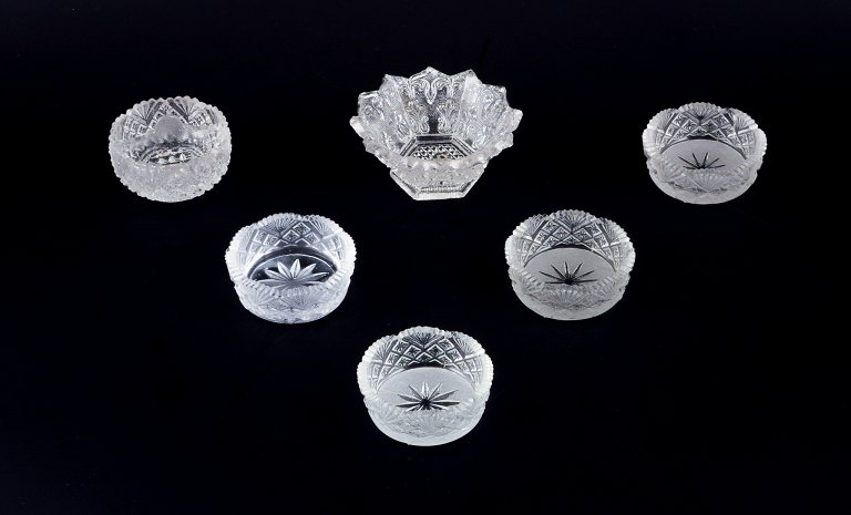 Fåglavik Glasbruk (1874-1980), Sweden.
Six salt cellars in clear handmade glass.