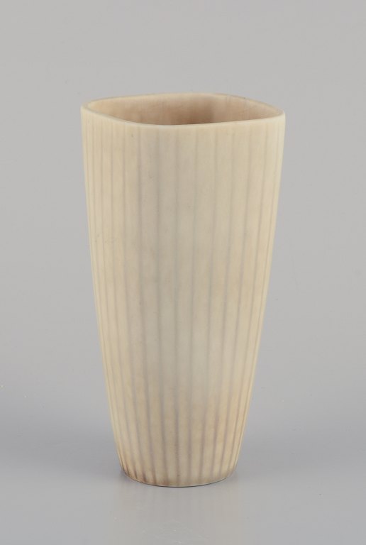 Gunnar Nylund for Rörstrand. Ceramic vase with glaze in light tones.