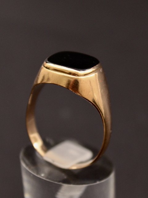 14 karat guld ring  med onyx