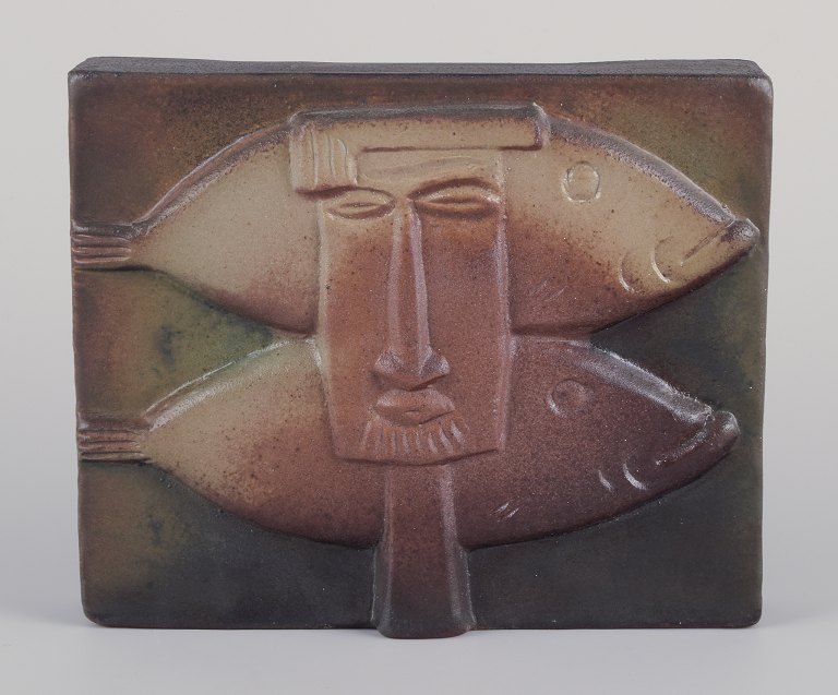 Åke Holm, Swedish ceramist. Own studio.
Unique wall relief in terracotta.