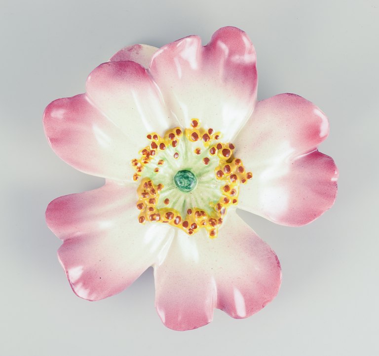 Delphin Massier for Vallauris, France.
Ceramic wall planter in the shape of a flower.