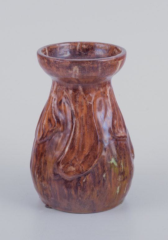 Møller & Bøgely. Unique Art Nouveau vase in glazed ceramic.