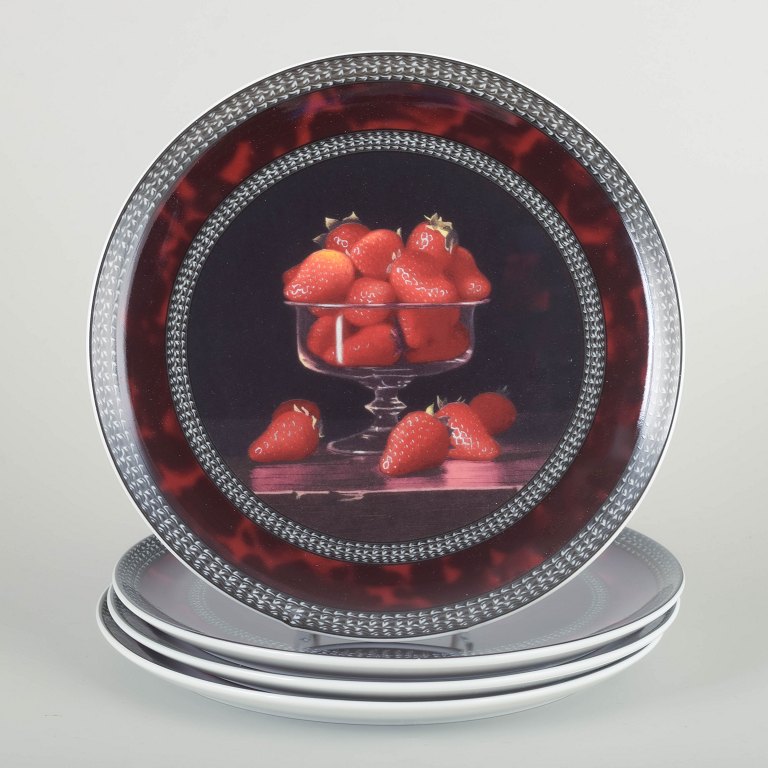 Jean-Claude Chauray for Bernardaud Limoges
Sæt med 4 tallerkener, slutningen af det 20. århundrede.