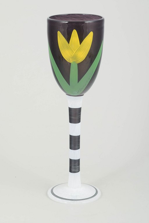 Ulrica Hydman Vallien for Kosta BodaWine glass, 1990s.