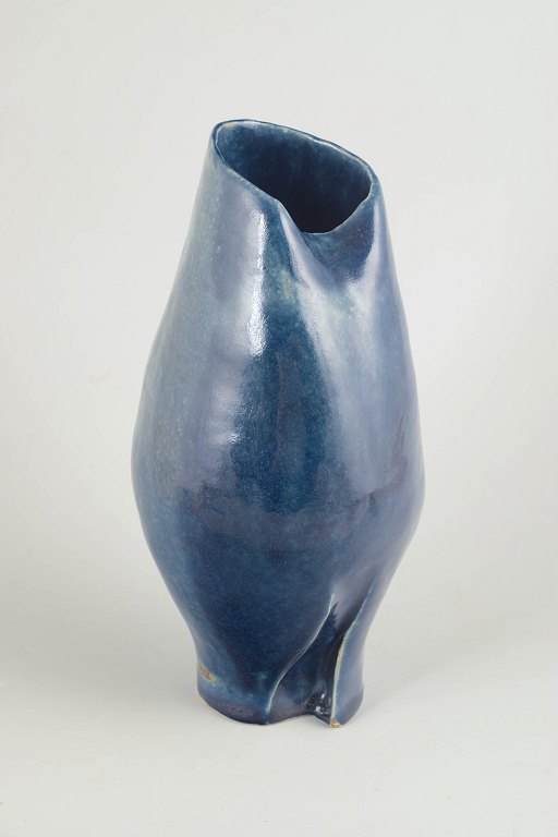 Europæisk studiokeramiker unik vase, 1987.