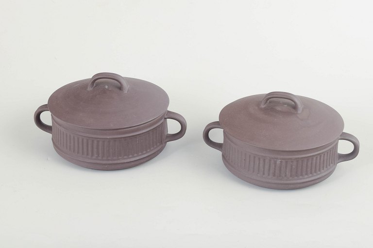 Jens Harald Quistgaard for Dansk Designs, sæt på 2 bouillonkopper med tilhørende låg.
