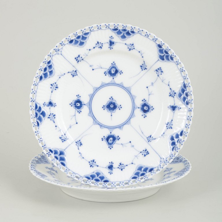 Royal Copenhagen Musselmalet Helblonde, sæt af to små frokosttallerkener.