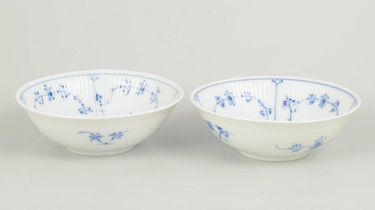 Royal Copenhagen Musselmalet Riflet, sæt af to skåle.