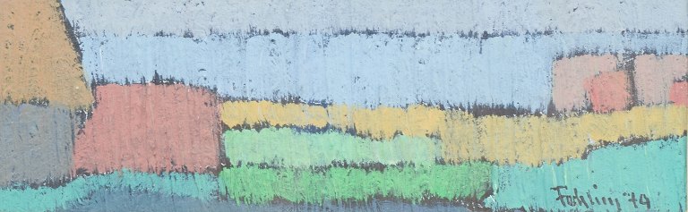 Gunnar Fohlin, oliemaleri på papir, svensk kunstner.