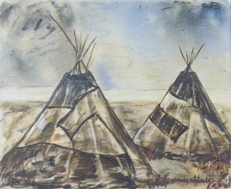 Ursula Ekberg, oliemaleri på lærred, listet svensk billedkunstner.