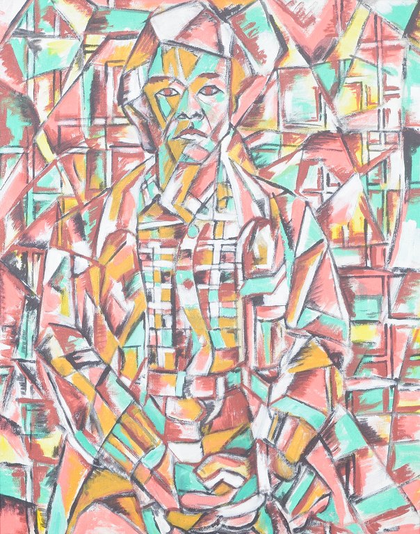 Charles Njan (født 1950), abstrakt figurkomposition, tanzaniansk kunstner.