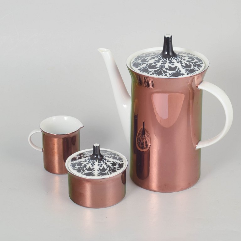 Bjørn Wiinblad for Rosenthal, kaffekande med flødekande og sukkerskål.