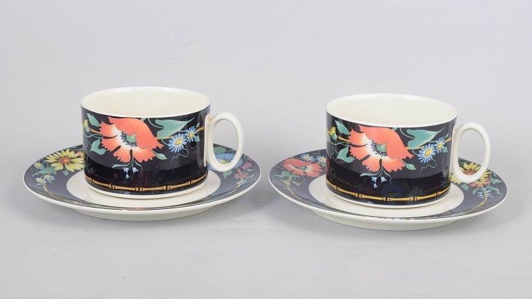 Villeroy & Boch "Xenia", set of two teacups with saucers.