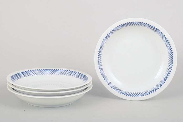 Lyngby/Danild, set of four deep plates.