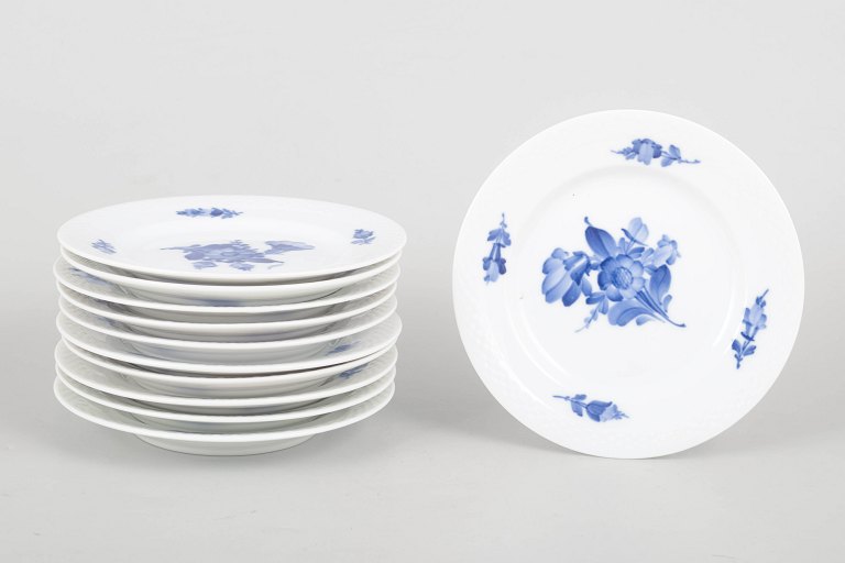 Royal Copenhagen Blue Flower Braided, set of eleven cake plates.