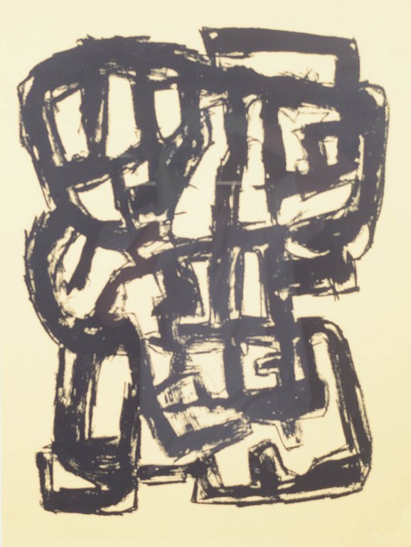 Robert Jacobsen, “Sjælebilleder”, serigrafi, listet dansk billedkunstner.