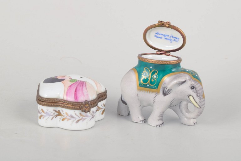 Pair of Lidded Boxes from Limoges and another French maker.